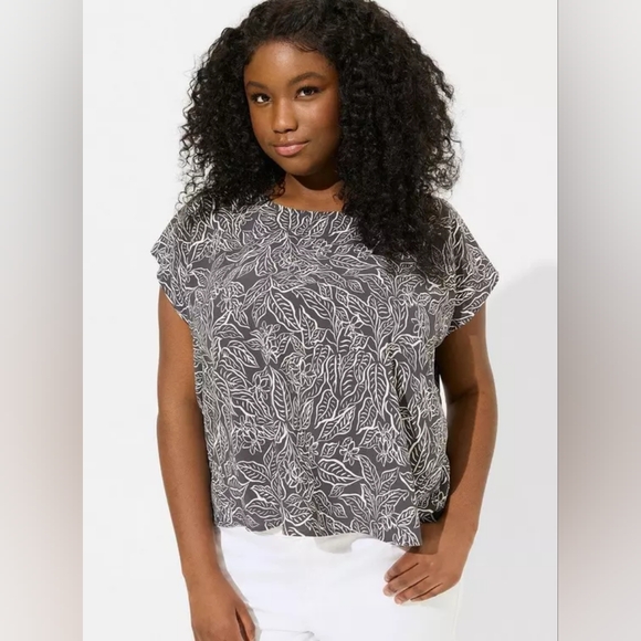 torrid Tops - Torrid Charcoal Gray Island Silk Dolman Cross Back Top Plus Size 2x